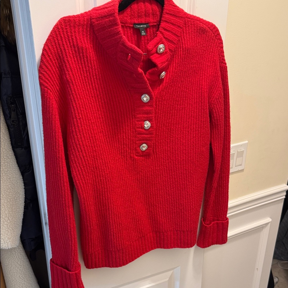 Talbots Red Cowl Neck Sweater